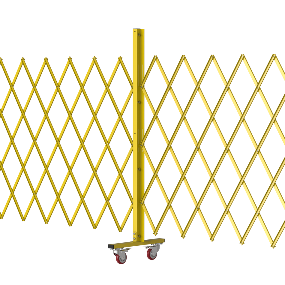 Heavy-Duty Expandable Metal Safety Barriers, 20 Ft. - Trafford Industrial