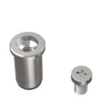 Retractable Belt Barrier Stanchion, Mini Socket Base, Satin Brass Post, 11 ft Belt - Montour Line MX630SK