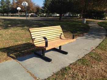 Palisade Wood Park Bench With Arms - 8 Ft.