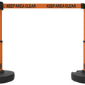 Set of 2 PLUS Line Stanchions with 15 ft Belt Head, Stake, and Base - Banner Stakes