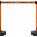 Set of 2 PLUS Line Stanchions with 15 ft Belt Head, Stake, and Base - Banner Stakes