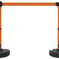 Set of 2 PLUS Line Stanchions with 15 ft Belt Head, Stake, and Base - Banner Stakes