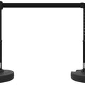 Set of 2 PLUS Line Stanchions with 15 ft Belt Head, Stake, and Base - Banner Stakes