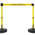 Set of 2 PLUS Line Stanchions with 15 ft Belt Head, Stake, and Base - Banner Stakes