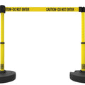 Set of 2 PLUS Line Stanchions with 15 ft Belt Head, Stake, and Base - Banner Stakes