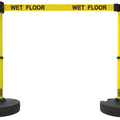 Set of 2 PLUS Line Stanchions with 15 ft Belt Head, Stake, and Base - Banner Stakes