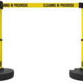 Set of 2 PLUS Line Stanchions with 15 ft Belt Head, Stake, and Base - Banner Stakes