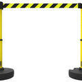 Set of 2 PLUS Line Stanchions with 15 ft Belt Head, Stake, and Base - Banner Stakes