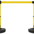 Set of 2 PLUS Line Stanchions with 15 ft Belt Head, Stake, and Base - Banner Stakes