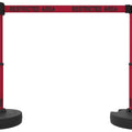 Set of 2 PLUS Line Stanchions with 15 ft Belt Head, Stake, and Base - Banner Stakes