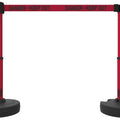 Set of 2 PLUS Line Stanchions with 15 ft Belt Head, Stake, and Base - Banner Stakes