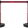 Set of 2 PLUS Line Stanchions with 15 ft Belt Head, Stake, and Base - Banner Stakes