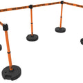 Set of 5 Banner Stakes PLUS Line Stanchions with 15 ft Belt Head, Stake, and Base