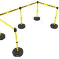 Set of 5 Banner Stakes PLUS Line Stanchions with 15 ft Belt Head, Stake, and Base