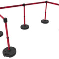 Set of 5 Banner Stakes PLUS Line Stanchions with 15 ft Belt Head, Stake, and Base