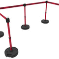 Set of 5 Banner Stakes PLUS Line Stanchions with 15 ft Belt Head, Stake, and Base