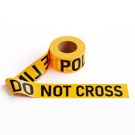 Caution Tape, 2.0 mil x 1000 Ft. x 3 Inch, Black Text Color - Trafford Industrial