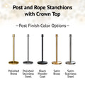 Crown Top Post and Rope Stanchion Kit with Sign Frame - Montour Line