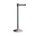 CCW Series RBB-100 Retractable Belt Barrier Polished Stainless Steel Post - 11 Ft. Belt