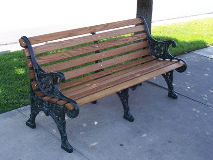 Floral Wood Park Bench - 48 In.