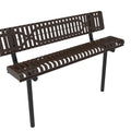 Rolled Park Bench with Back -  Slatted Steel