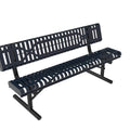 Rolled Park Bench with Back -  Slatted Steel