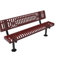 Rolled Park Bench with Back -  Slatted Steel