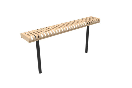 Rolled Park Bench without Back -  Slatted Steel