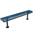 Rolled Park Bench without Back -  Slatted Steel