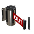 Wall Mounted Retractable Belt Barrier Fixed, Polished Stainless Steel Case, 8.5 and 11 Ft. Belt - CCW Series WMB-120