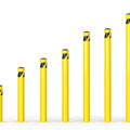 Safety Yellow Steel Bollards, 4.5