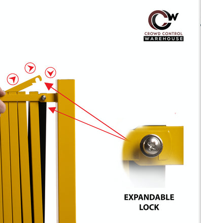 Metal Expandable Barricade, 16 Ft. and 11 Ft - Trafford Industrial