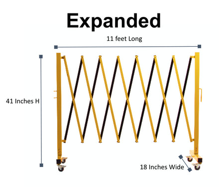 Metal Expandable Barricade, 16 Ft. and 11 Ft - Trafford Industrial