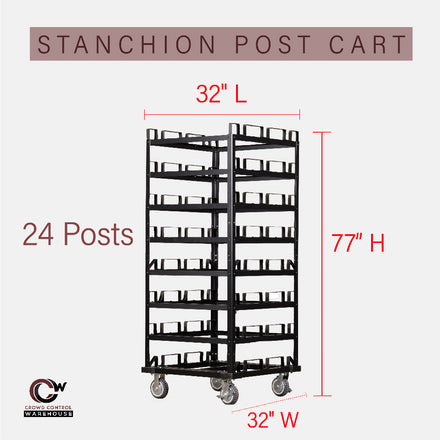 Horizontal Post Storage Cart - 24 Posts