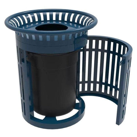 Skyline Trash Receptacle with Flared Top and Side Opening - 32 Gallon Capacity