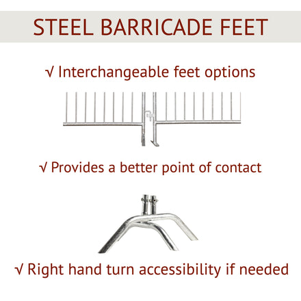 Economy Steel Barricade, Lightweight, Pre-Galvanized, 6.5 Ft. - Angry Bull Barricades