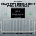 Barricade in a Box™ - Heavy Duty Interlocking Steel Barricade, 8.5 Ft. - Angry Bull Barricades