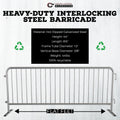 *SUPER BUY* Pack of (10) Heavy Duty Interlocking Steel Barricades, 8.5 Ft.