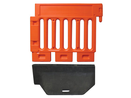 Orange ADA Pedestrian Barricade with reflective tape and base