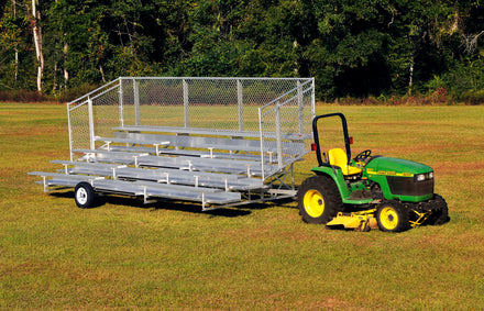 Aluminum Portable Bleachers - Low Rise with Fence 5&10 Row