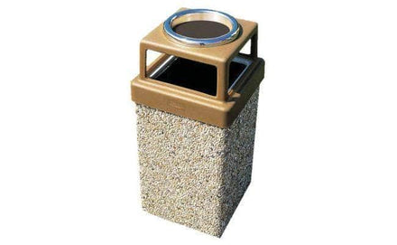 Concrete Waste Container with 4-way Lid and Ash Snuffer - 7 Gallon Capacity