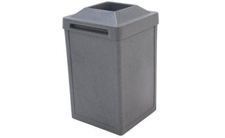 Square Plastic Waste Container with Pitch In Lid - 22 Gallon Capacity