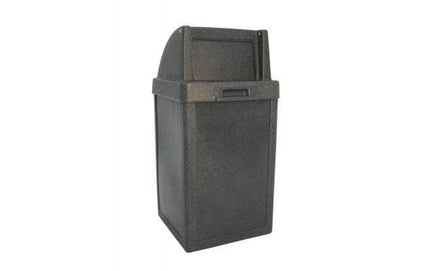 Square Plastic Waste Container with Push Door Top - 22 Gallon Capacity