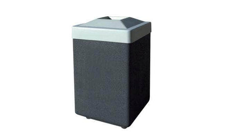 Square Concrete Waste Container with Pitch In Lid - 53 Gallon Capacity