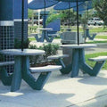 Two Bench Seat Round Concrete Picnic Table