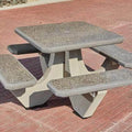 Four Bench Square Concrete Picnic Table