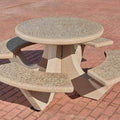 Four Bench Round Concrete Picnic Table