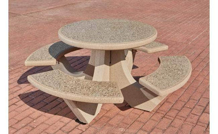 Four Bench Round Concrete Picnic Table
