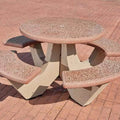 Four Bench Round Concrete Picnic Table