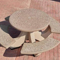 Four Bench Round Concrete Picnic Table